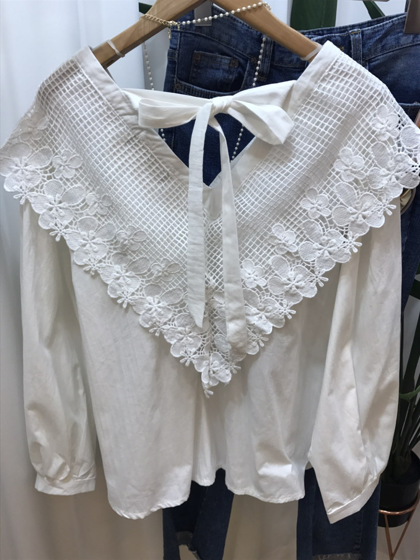 NEW FASHION LADY GIRL Blouse Y Flower lace blouse