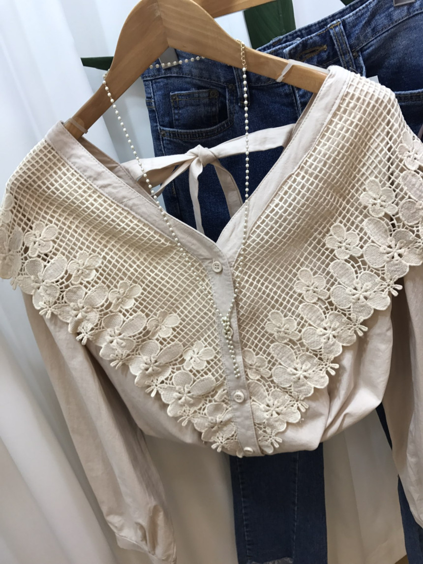 NEW FASHION LADY GIRL Blouse Y Flower lace blouse