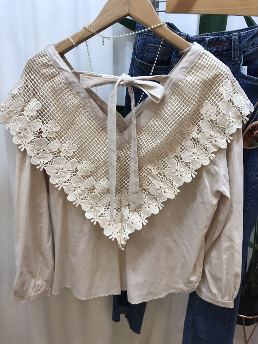 NEW FASHION LADY GIRL Blouse Y Flower lace blouse