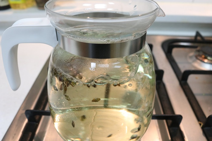 Flame-proof heat-resistant glass tea pot Black, wh