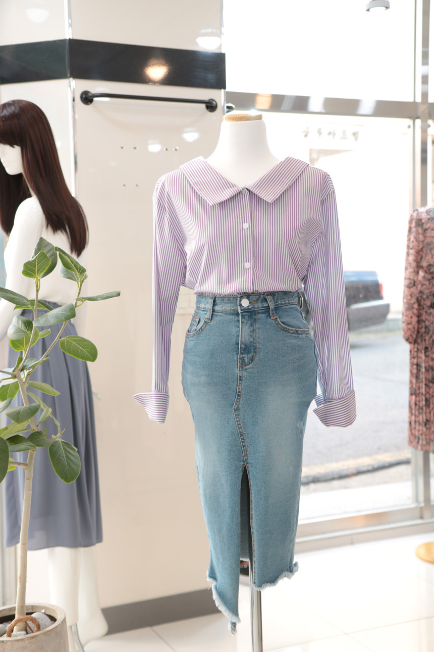 Denim Skirt Uncle H-line skirt Unbakyo denim Autum