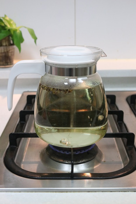 Flame-proof heat-resistant glass tea pot Black, wh