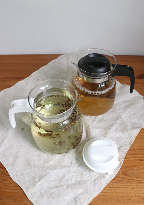 Flame-proof heat-resistant glass tea pot Black, wh