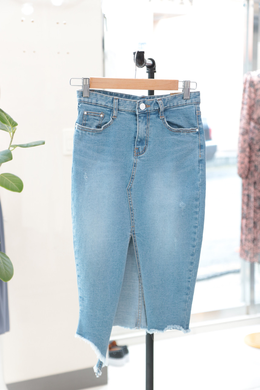 Denim Skirt Uncle H-line skirt Unbakyo denim Autum