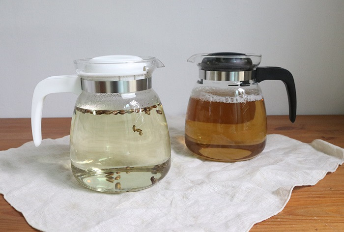 Flame-proof heat-resistant glass tea pot Black, wh