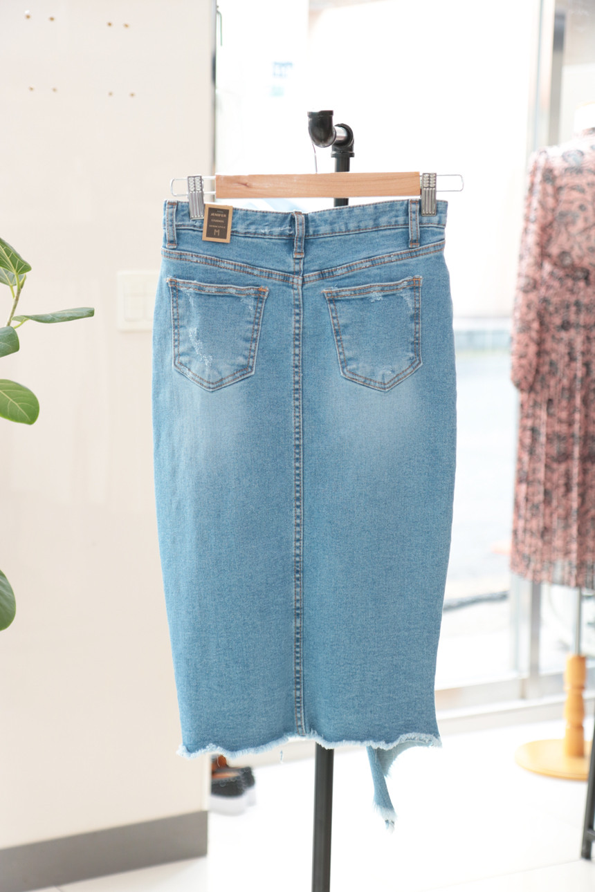 Denim Skirt Uncle H-line skirt Unbakyo denim Autum