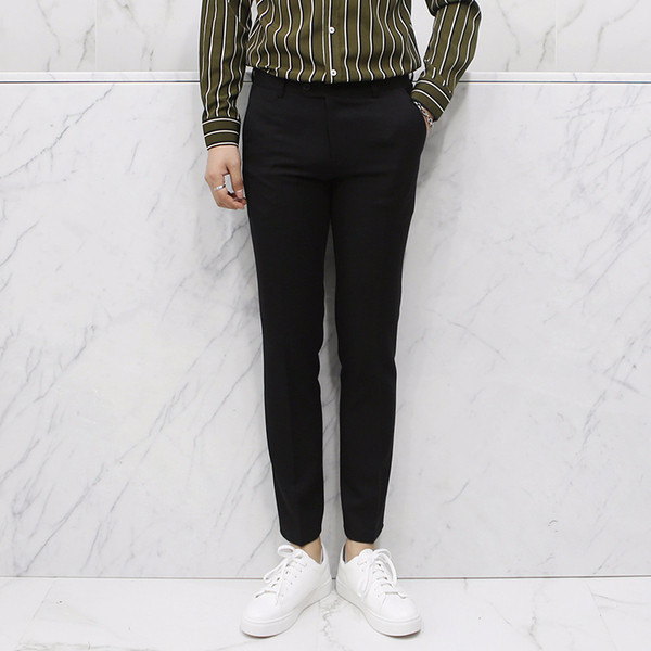 New Men's Pants Black Slacks Man Suit Pants Bla