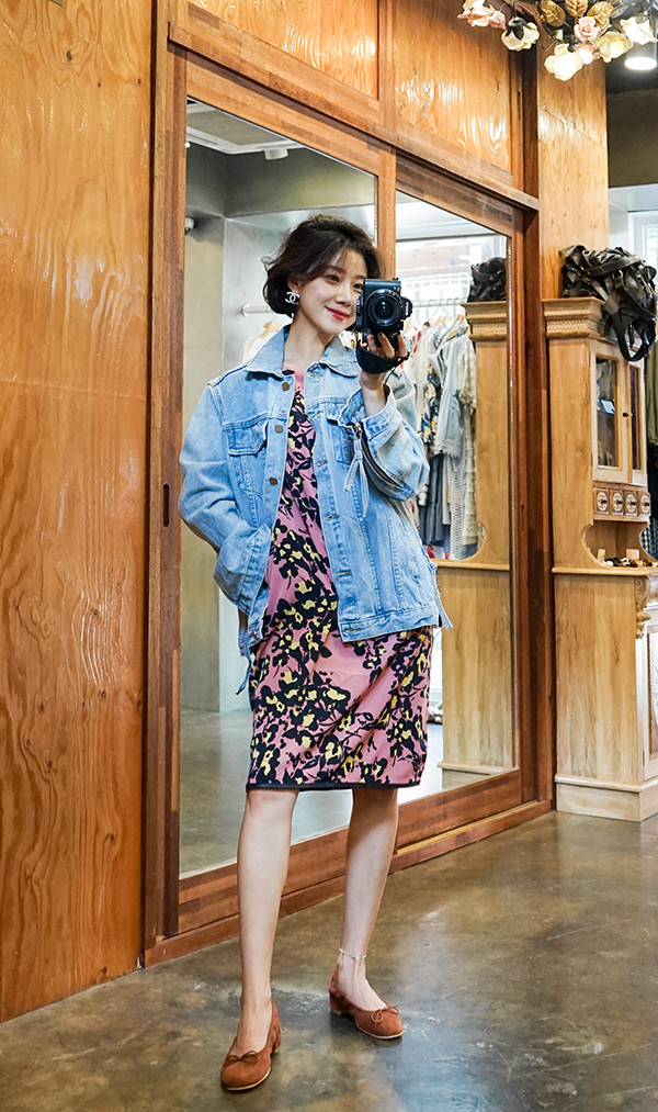 New Women Dress Refresh Flower Dress Pattern Silk 