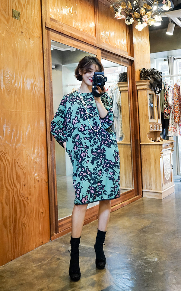 New Women Dress Refresh Flower Dress Pattern Silk 