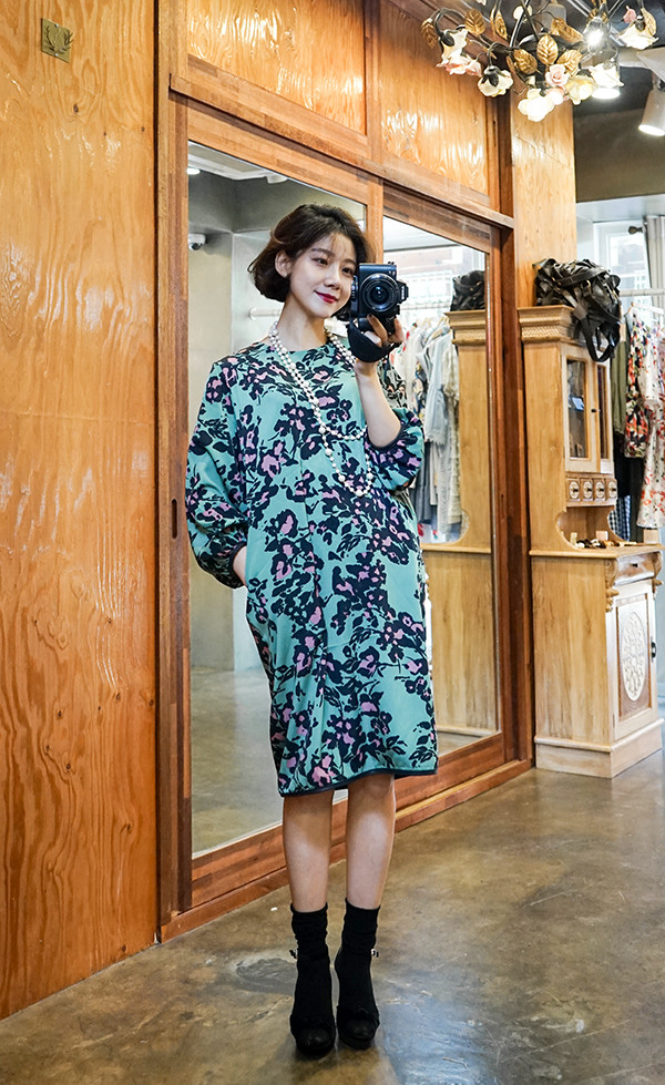 New Women Dress Refresh Flower Dress Pattern Silk 