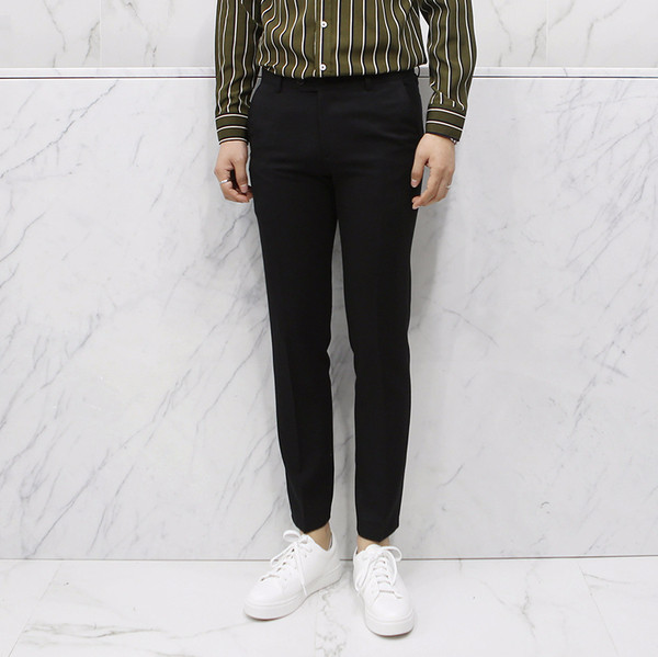 New Men's Pants Black Slacks Man Suit Pants Bla