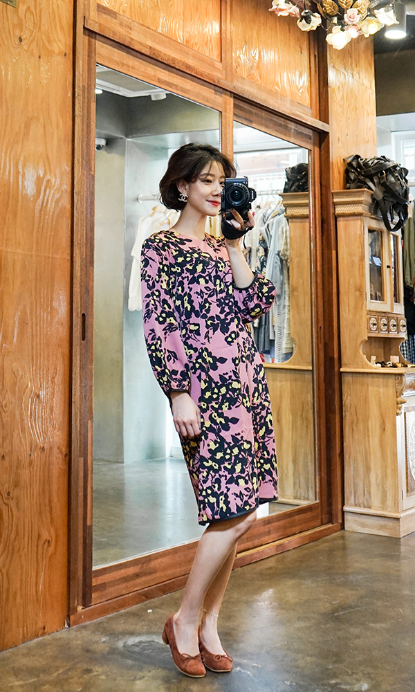 New Women Dress Refresh Flower Dress Pattern Silk 