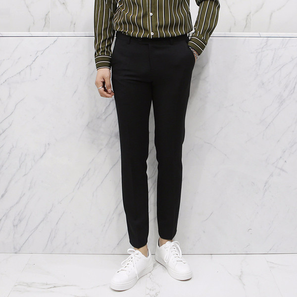New Men's Pants Black Slacks Man Suit Pants Bla