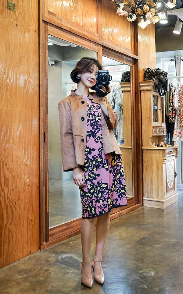 New Women Dress Refresh Flower Dress Pattern Silk 