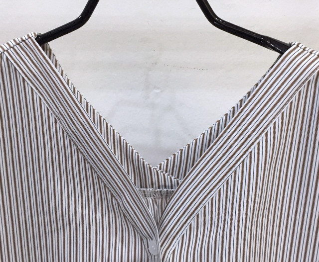 NEW FASHION LADY GIRL Blouse Stripe V-neck blouse