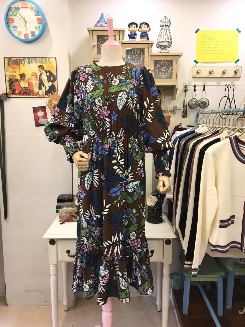 New Women Dress Wonderful Flower Pattern Dress