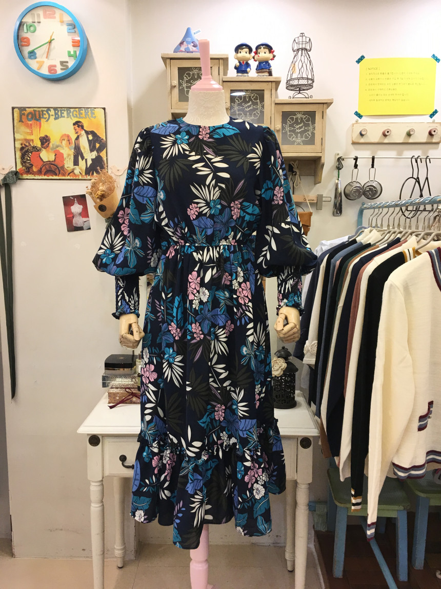 New Women Dress Wonderful Flower Pattern Dress