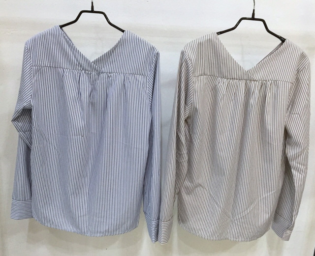NEW FASHION LADY GIRL Blouse Stripe V-neck blouse