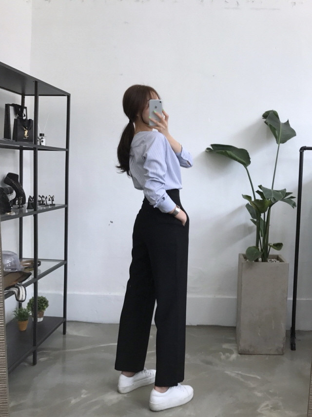 NEW FASHION LADY GIRL Blouse Stripe V-neck blouse