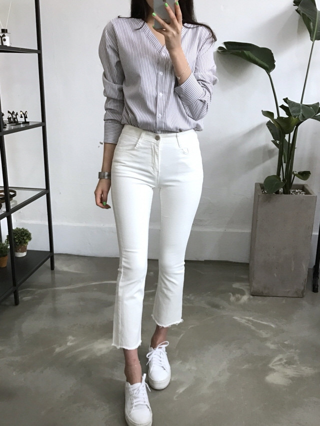 NEW FASHION LADY GIRL Blouse Stripe V-neck blouse