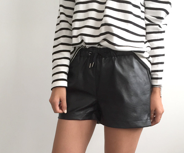 Women Short Pants Monaco Women's Leather Shorts