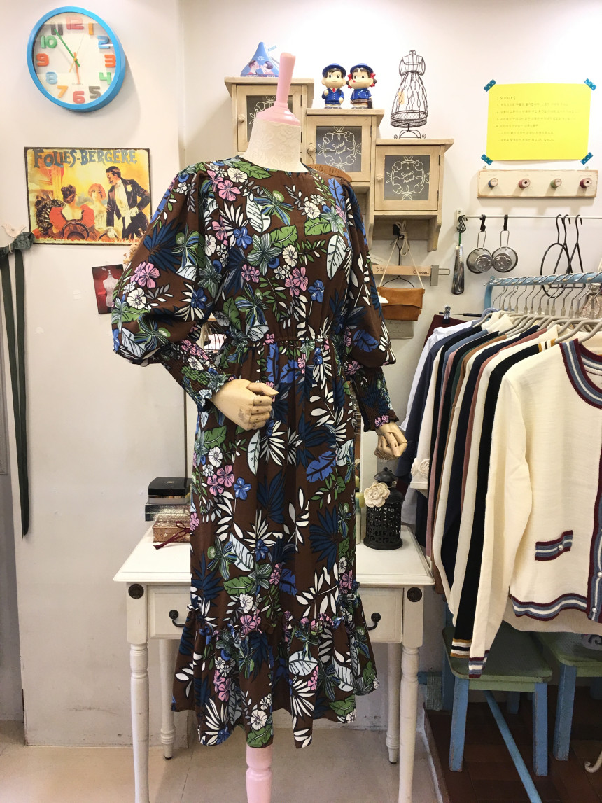 New Women Dress Wonderful Flower Pattern Dress