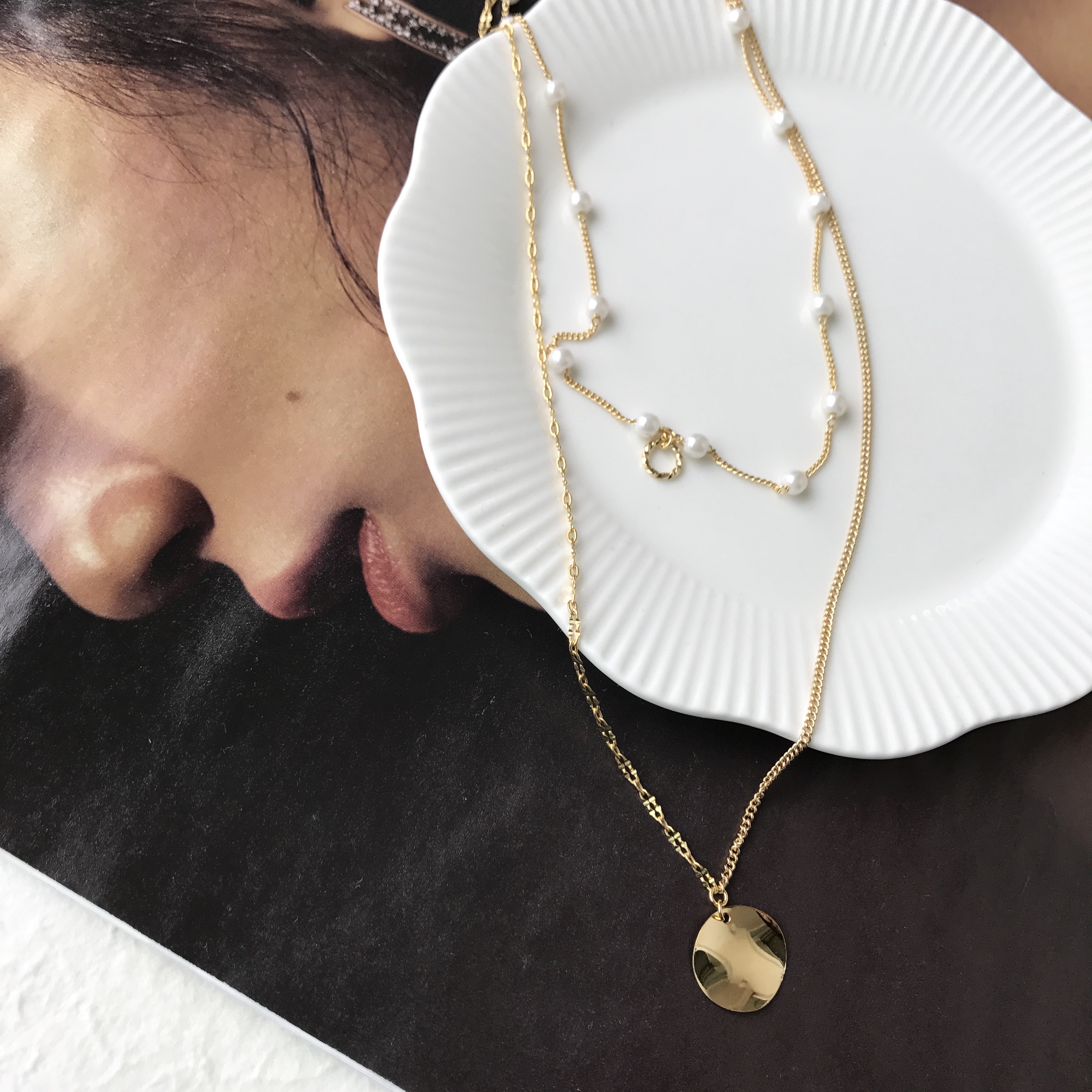 XO UZI Chain Necklace Daily Round Unique Choker De