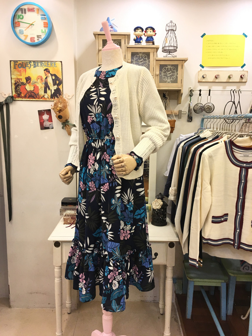 New Women Dress Wonderful Flower Pattern Dress