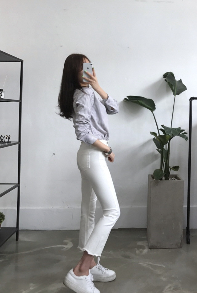 NEW FASHION LADY GIRL Blouse Stripe V-neck blouse