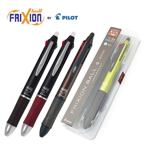 프릭션 볼펜 우드 고급 3색볼펜 선물용 지워지는볼펜 펜 frixionball