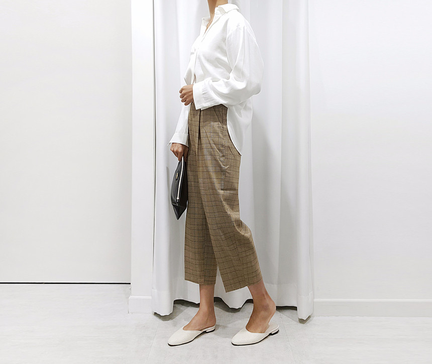 New Women's Pants Checkered Exhaust Slacks Brow