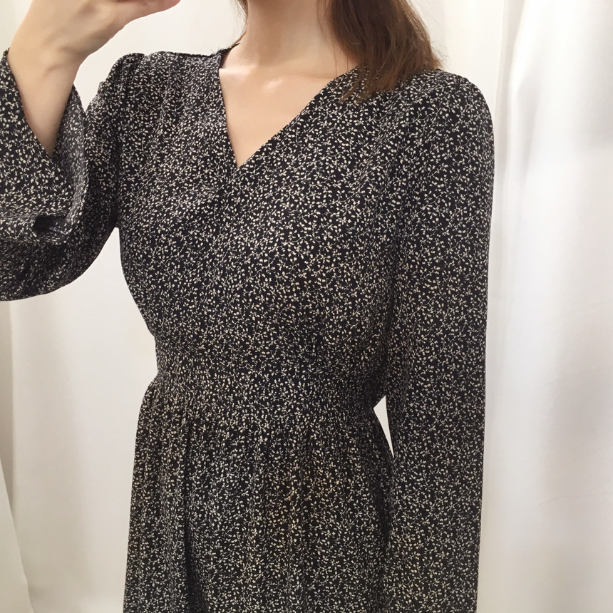 New Women Dress V Neck Chiffon Flower Dress