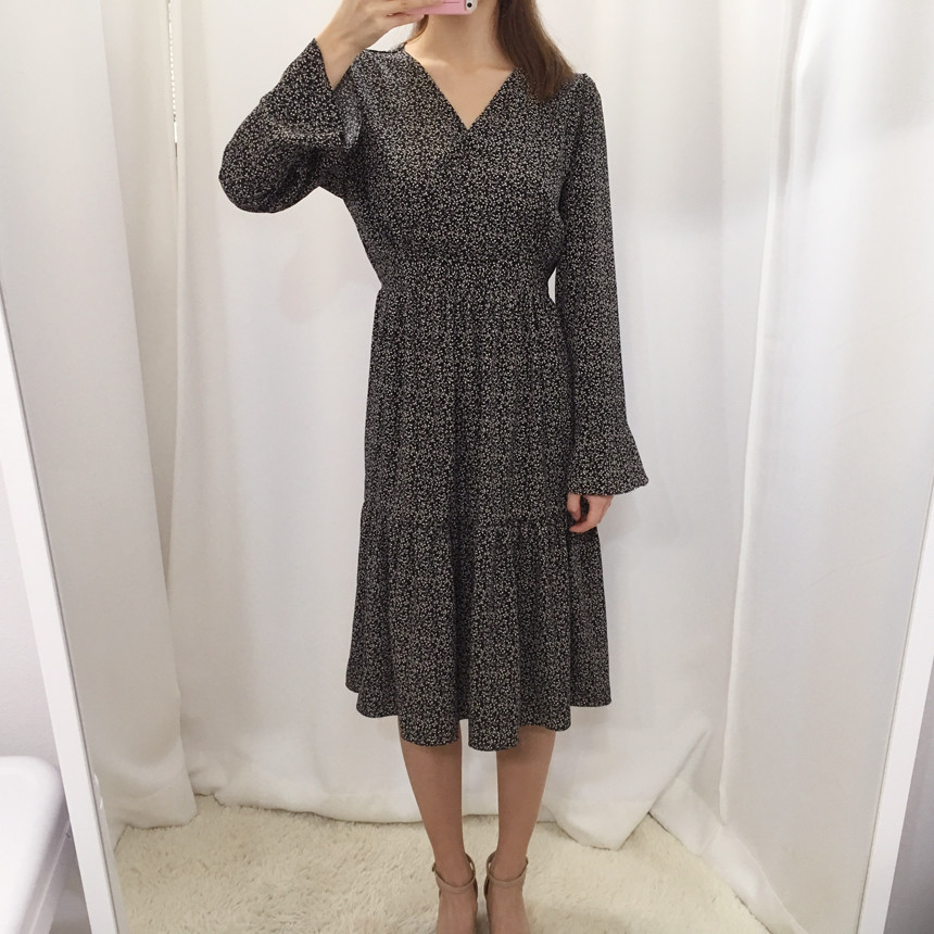 New Women Dress V Neck Chiffon Flower Dress