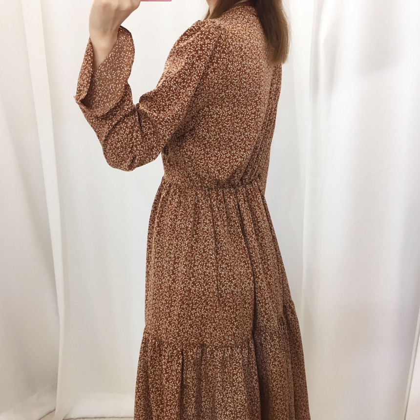 New Women Dress V Neck Chiffon Flower Dress