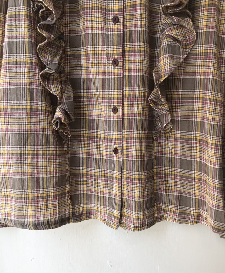 Women Blouses Check frilly blouse Gully look Londo