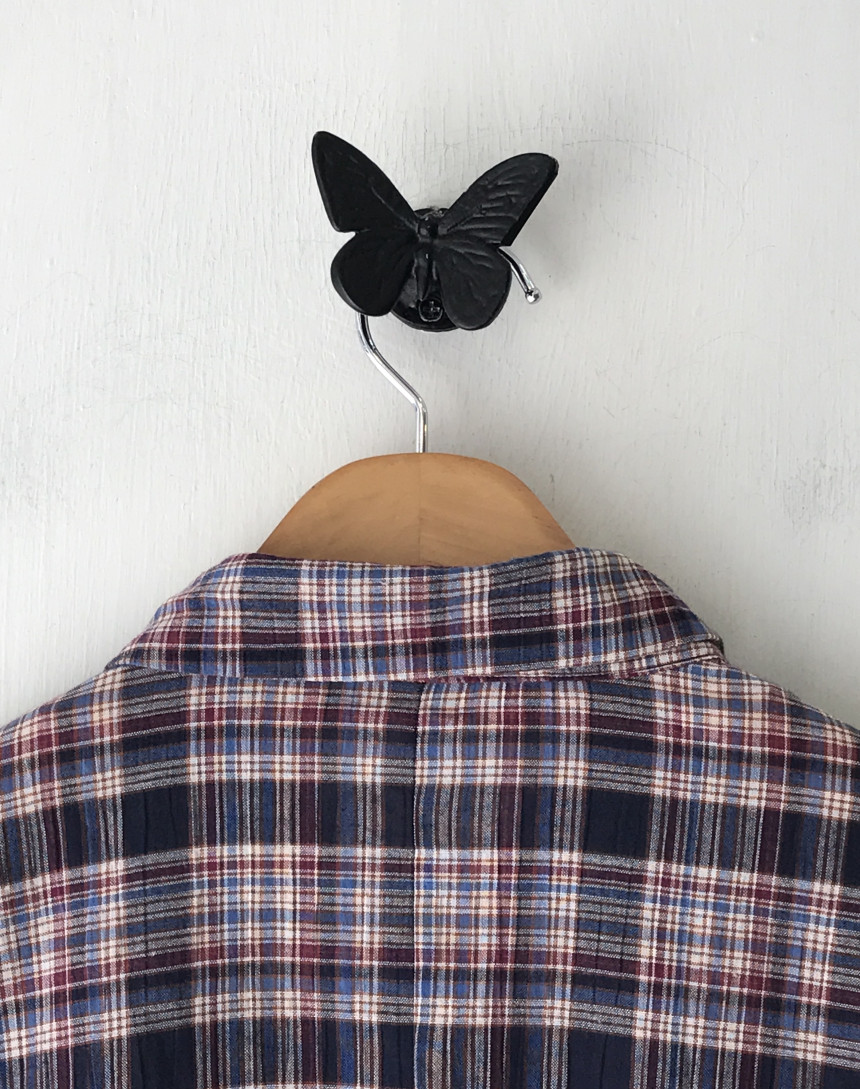 Women Blouses Check frilly blouse Gully look Londo