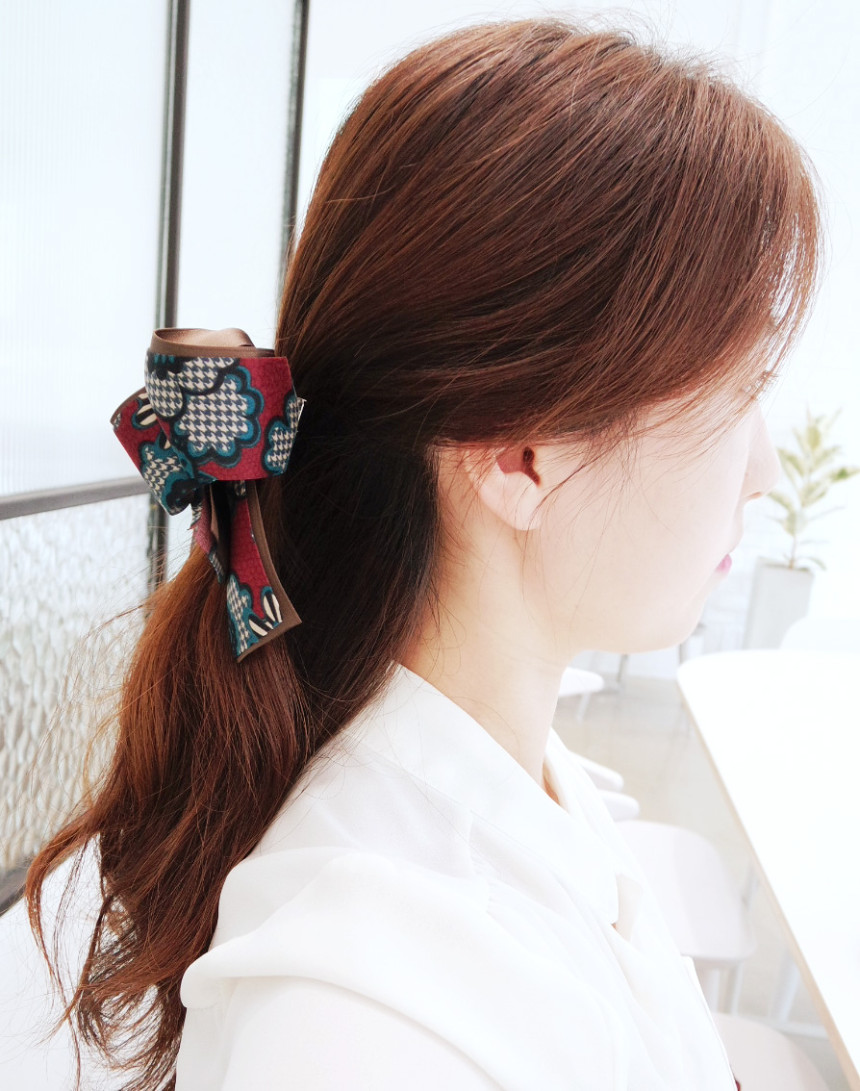 NEW HAIR CLIP HOOP Flower Pie Wang Ribbon Hairpin 