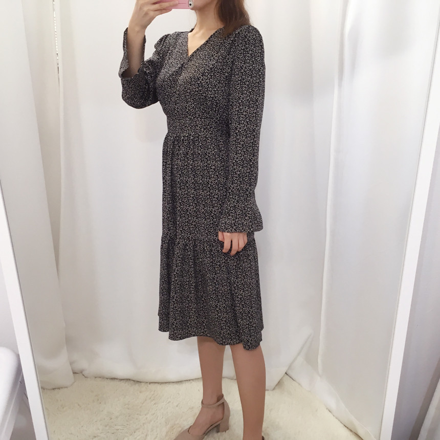 New Women Dress V Neck Chiffon Flower Dress