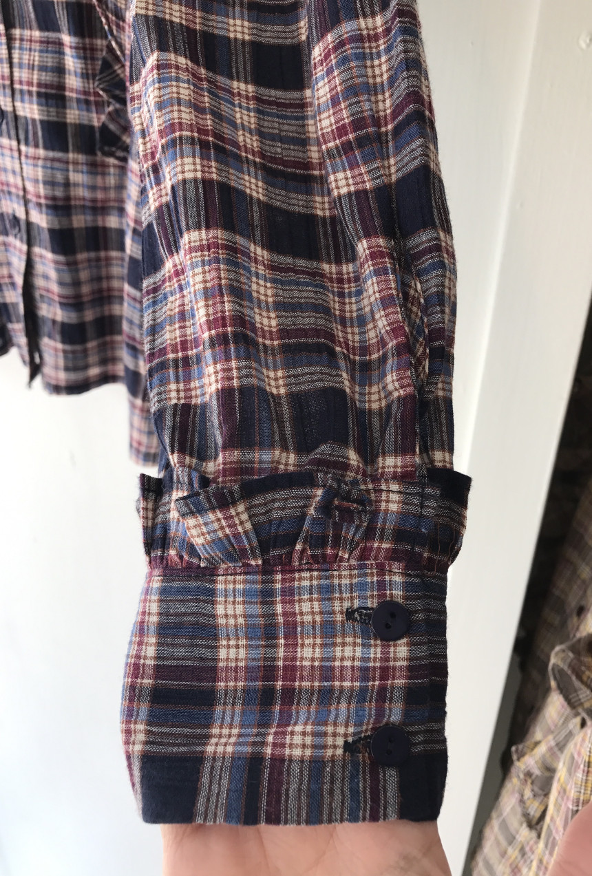Women Blouses Check frilly blouse Gully look Londo