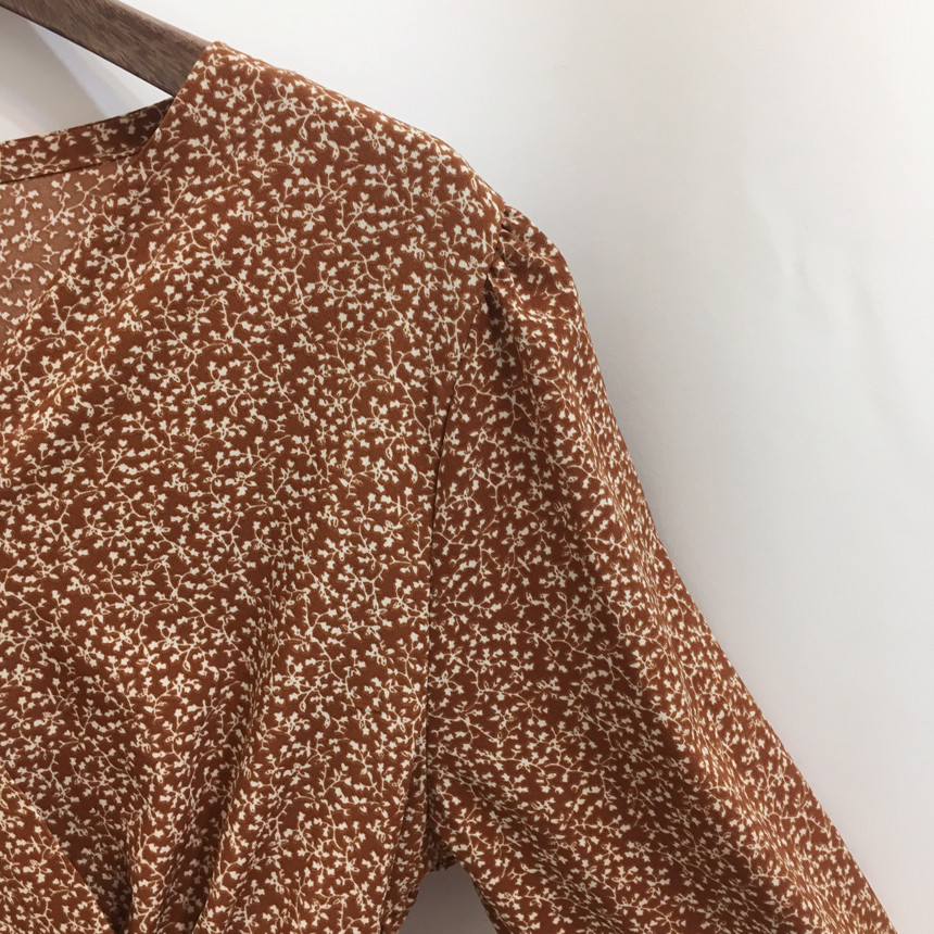 New Women Dress V Neck Chiffon Flower Dress