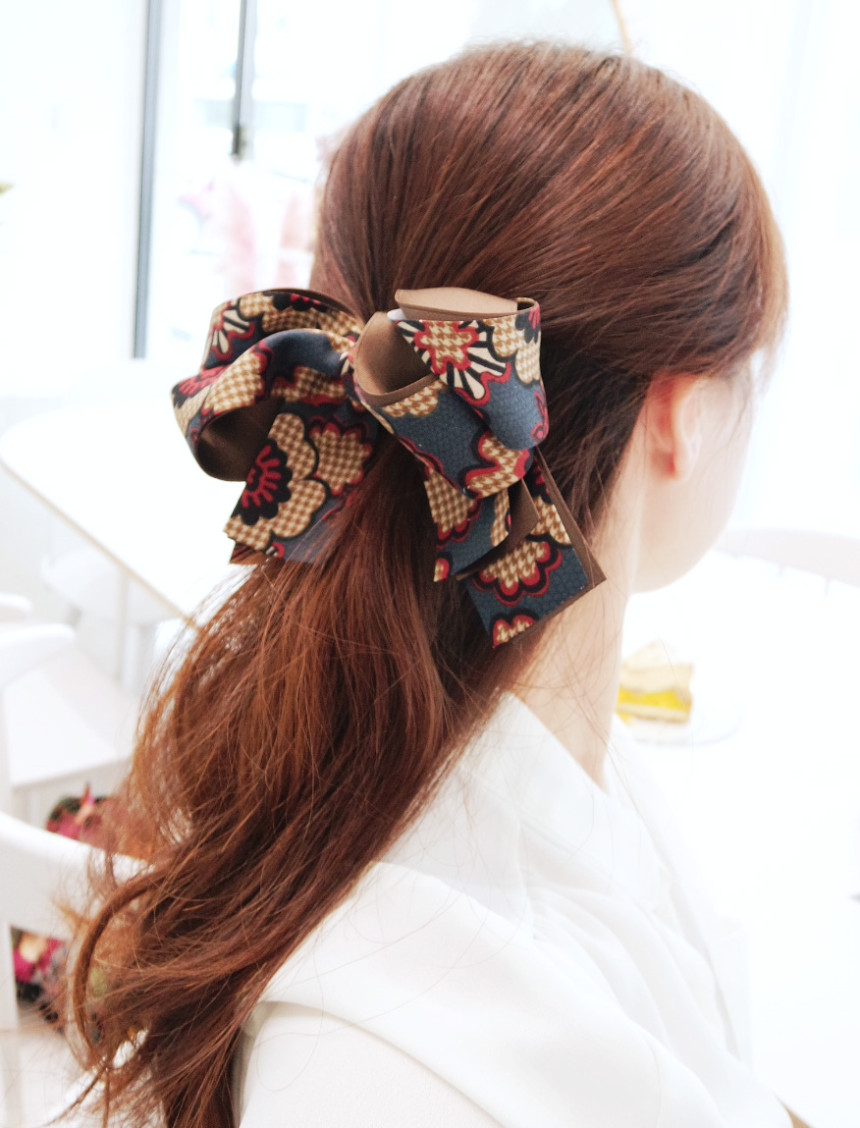 NEW HAIR CLIP HOOP Flower Pie Wang Ribbon Hairpin 
