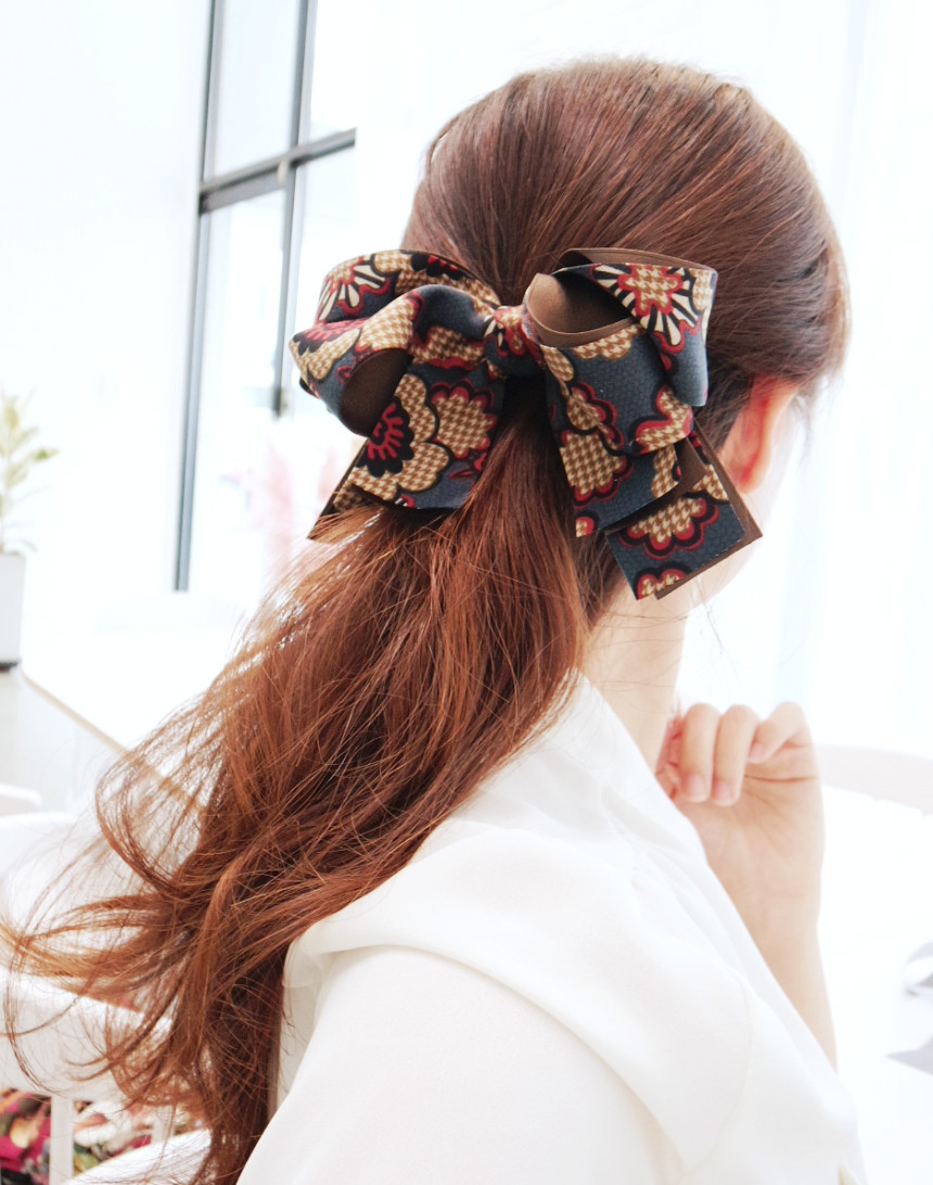 NEW HAIR CLIP HOOP Flower Pie Wang Ribbon Hairpin 