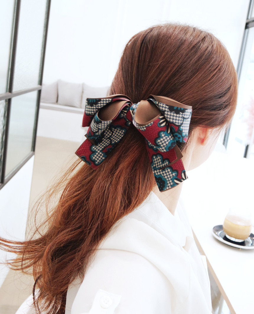 NEW HAIR CLIP HOOP Flower Pie Wang Ribbon Hairpin 