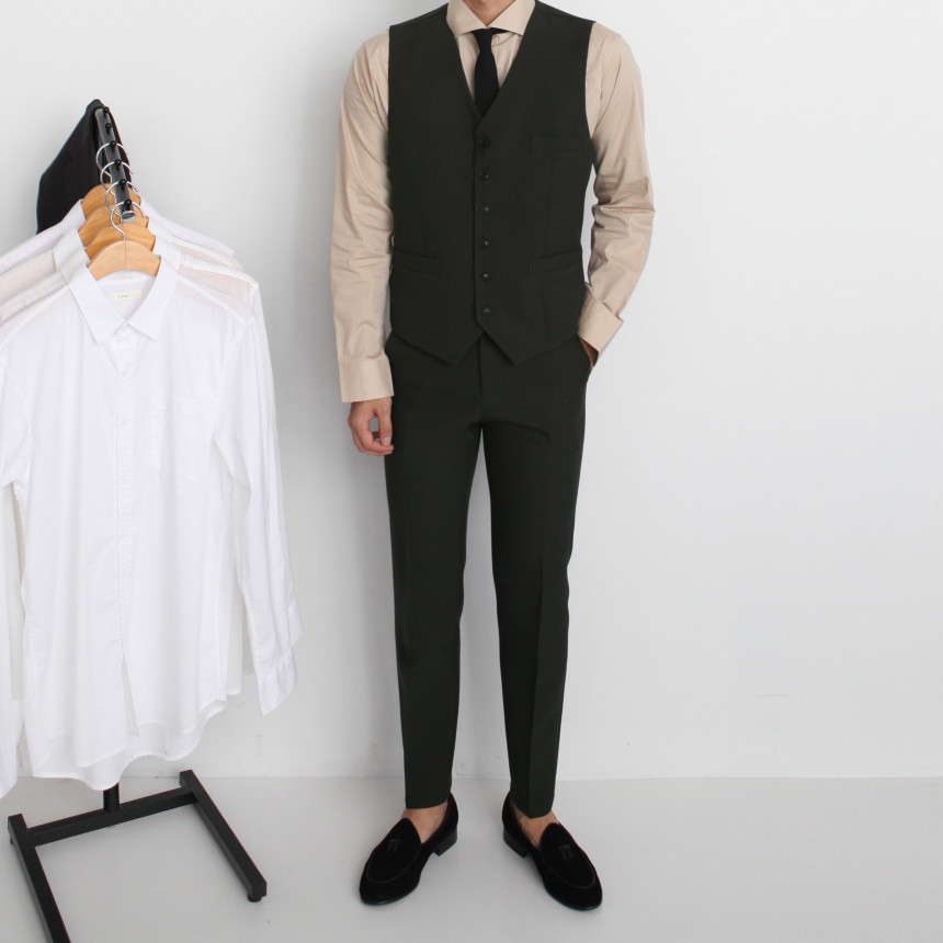 New Men's Pants Classic Slim Suit Slacks Khaki 