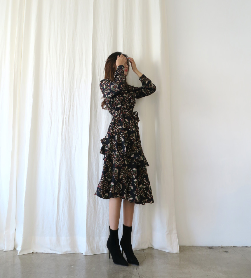 New Women Dress Unpruned Frill Flower One Piece Au