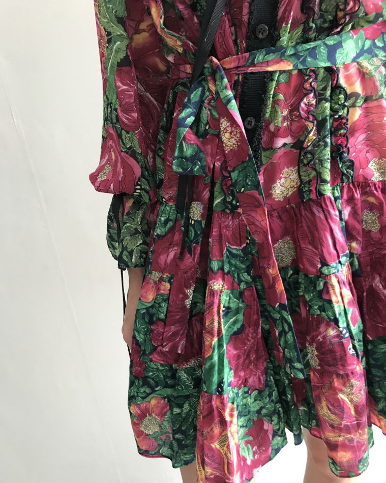 New Women Dress Flower One Piece Modern and Chic F