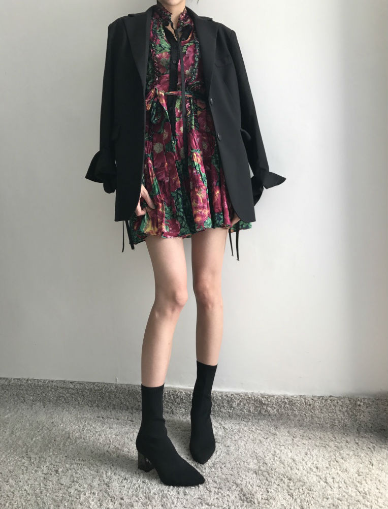 New Women Dress Flower One Piece Modern and Chic F