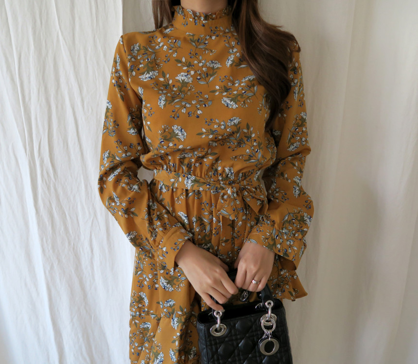 New Women Dress Unpruned Frill Flower One Piece Au