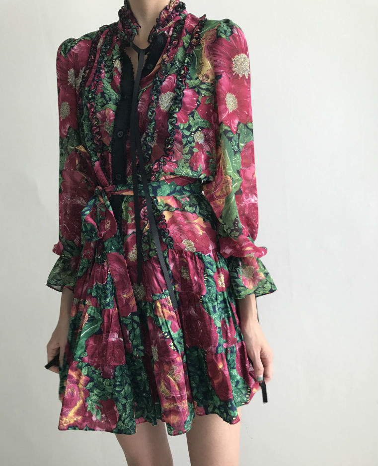 New Women Dress Flower One Piece Modern and Chic F