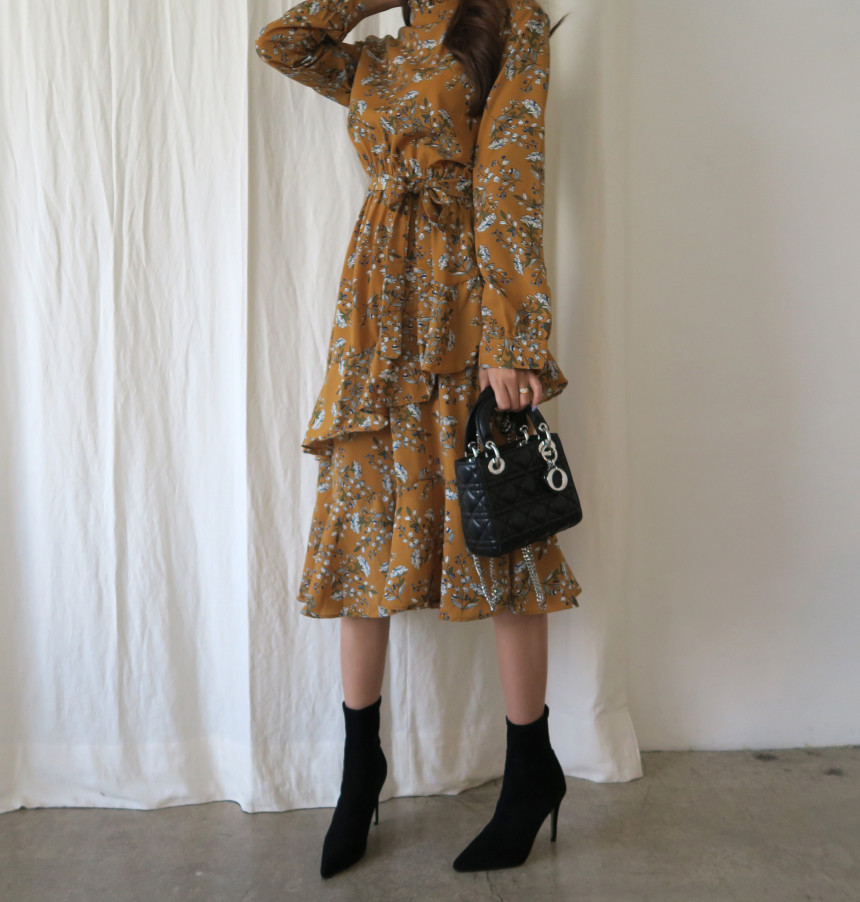 New Women Dress Unpruned Frill Flower One Piece Au